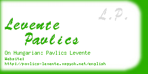 levente pavlics business card